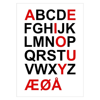 Affisch - Barnaffisch - Enkelt alfabet