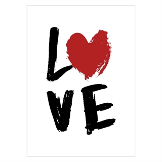 Affisch - Love med hjärta