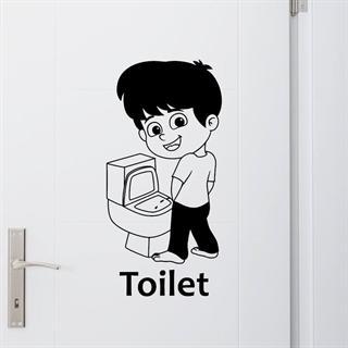 Väggdekor – Toalett pojke