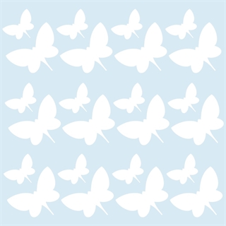 24 vita fjärilar Väggdekor