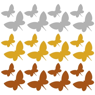 Multicolor Koppar,Silver,Guld - Fjärilar Väggdekor