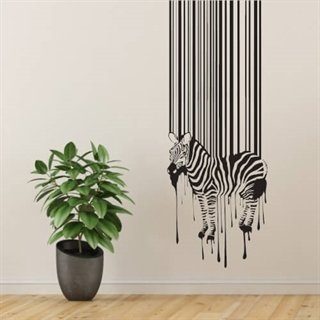 Zebra med streckkod - Väggdekor